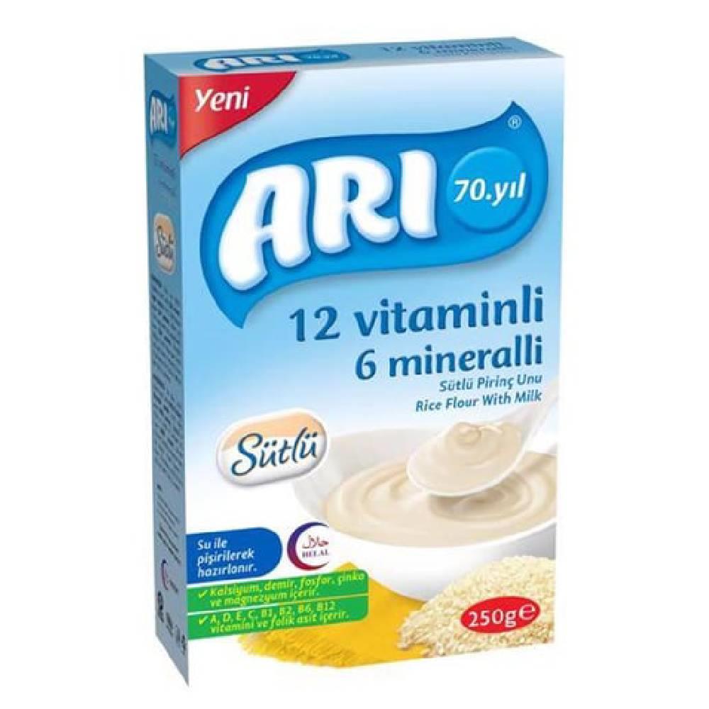 Arı Mama 12 Vitaminli 6 Mineralli Sütlü Pirinç Unu Kaşık Maması 250 gr