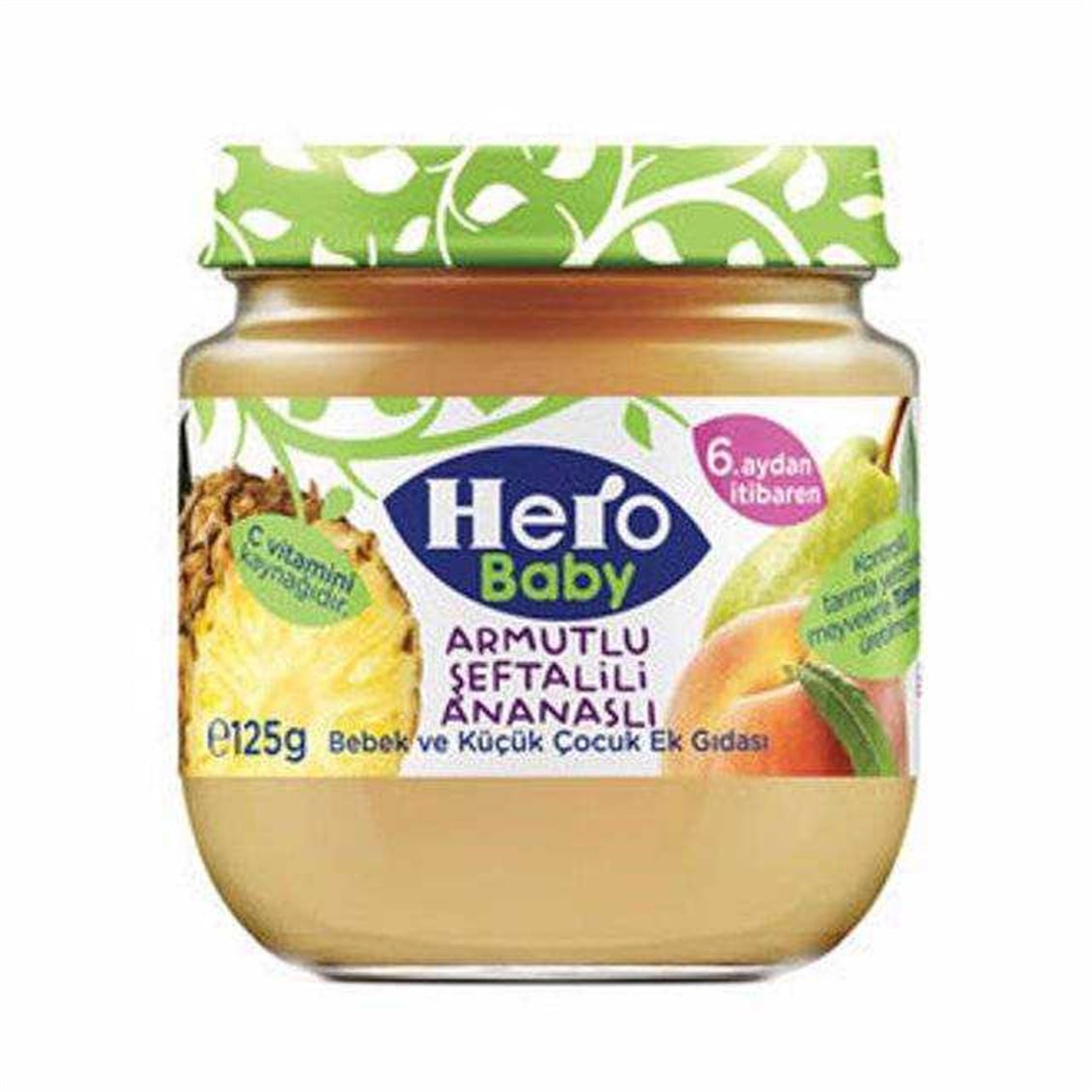 Hero Baby Armut Şeftali Ananas Püreli Kavanoz Mama 125 Gr