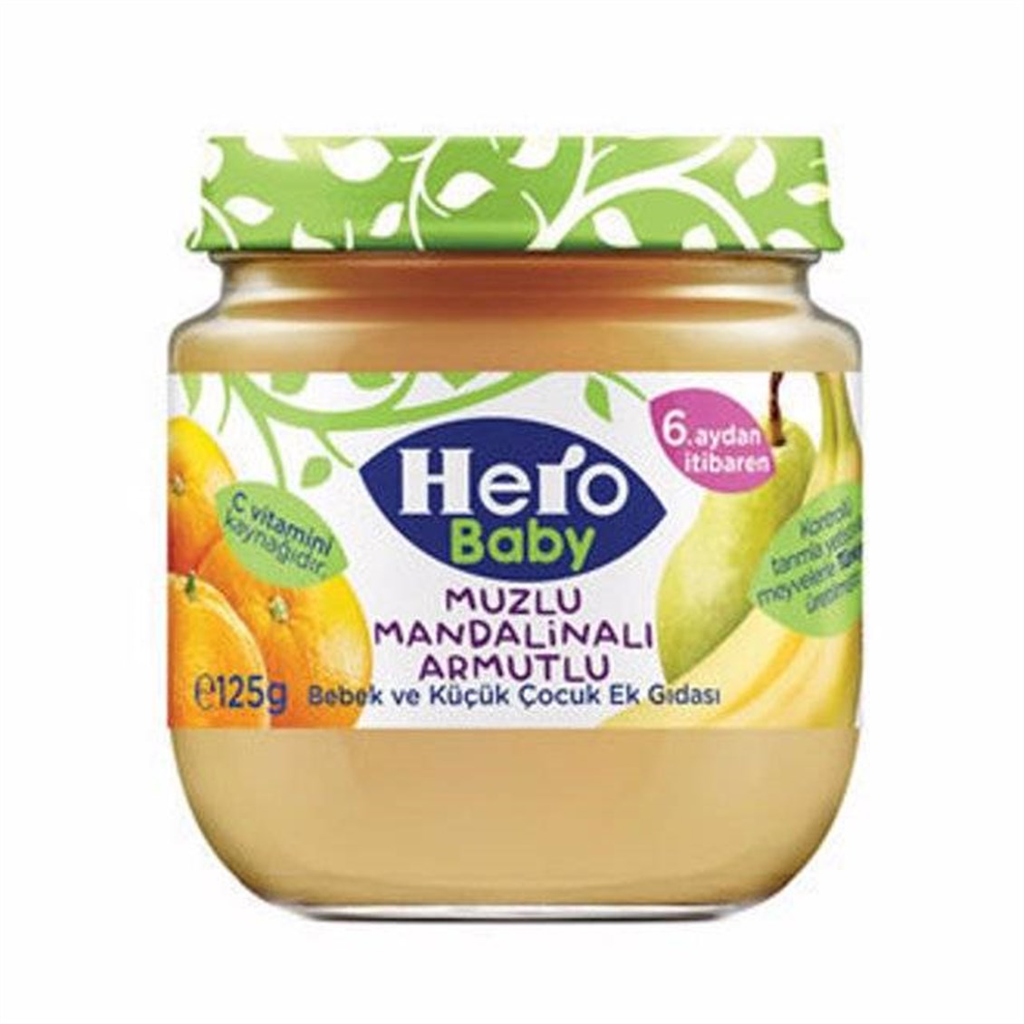 Ülker Hero Baby Kavanoz Muzlu Mandalinalı Armutlu Ek Gıda Maması 125 Gr