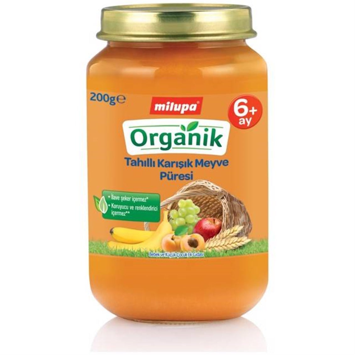 Milupa Organik Tahıllı Karışık Meyve Püresi 6+ Ay Kavanoz 200 Gr