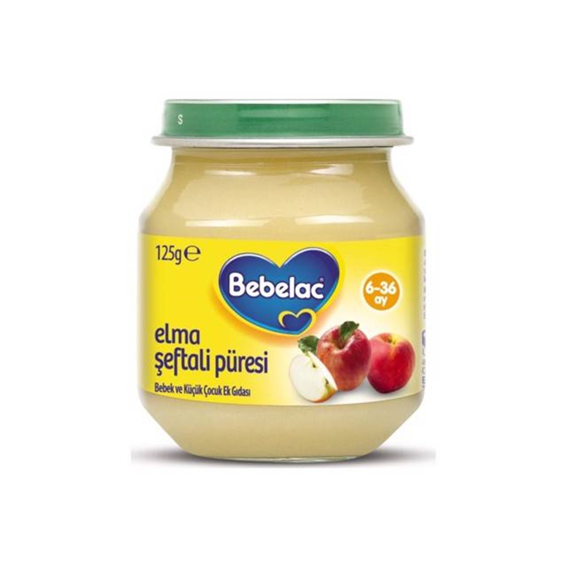 Bebelac Elma Şeftali Püreli Kavanoz Maması 125 Gr