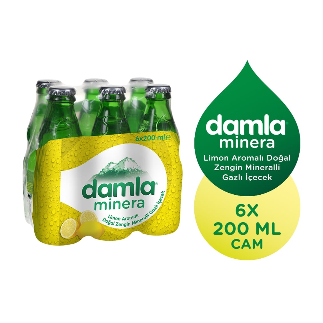Damla Minera Limonlu Soda 6*200 Ml