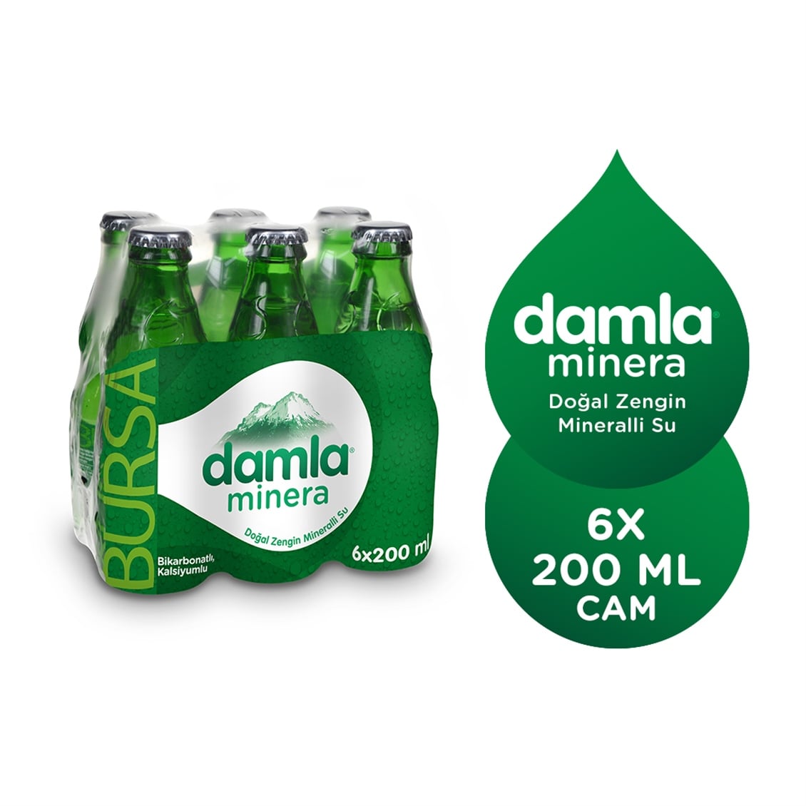 Damla Minera Doğal Zengin Mineralli Su 6x200 ml