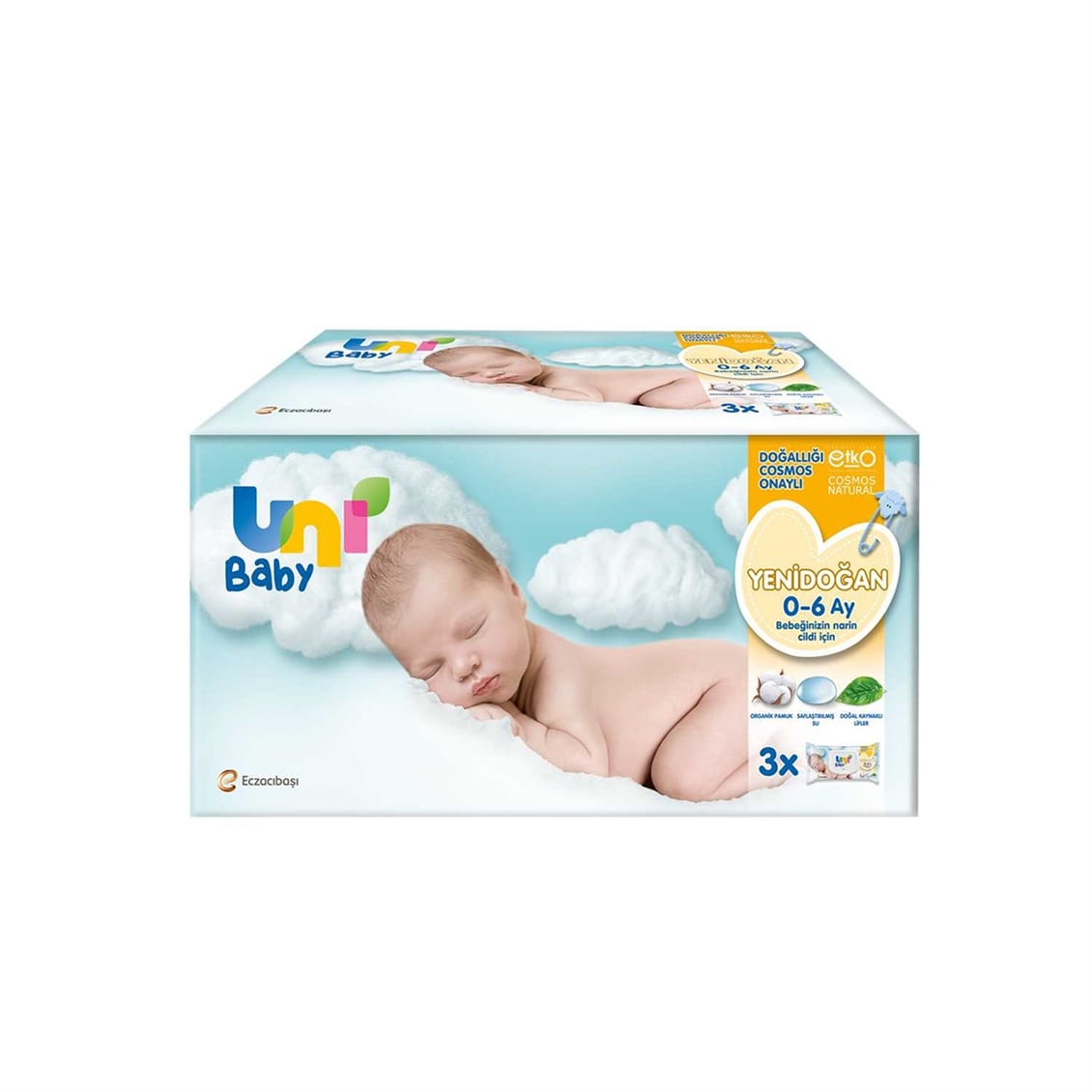 Uni Baby Islak Havlu Yenidoğan 3x40'lı