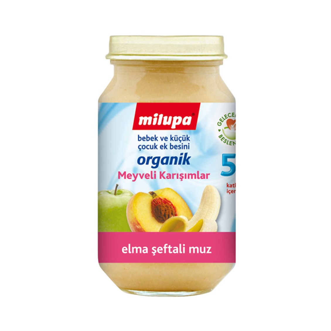 Milupa Organik 6+ Ay Elma Muz Şeftali Püresi Kavanoz 200 Gr