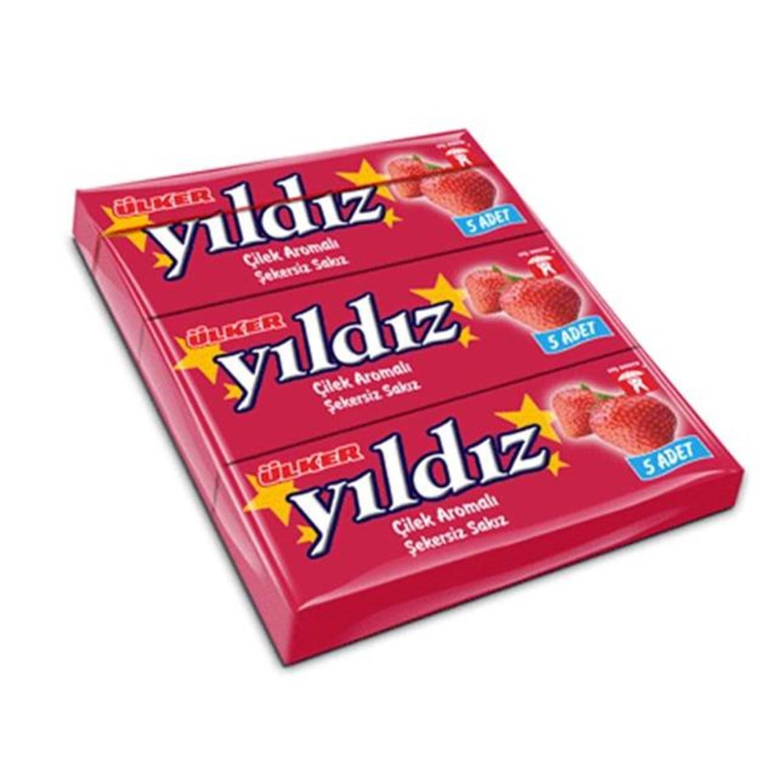 Ülker Yıldız Çilek Aromalı Sakız 3'lü