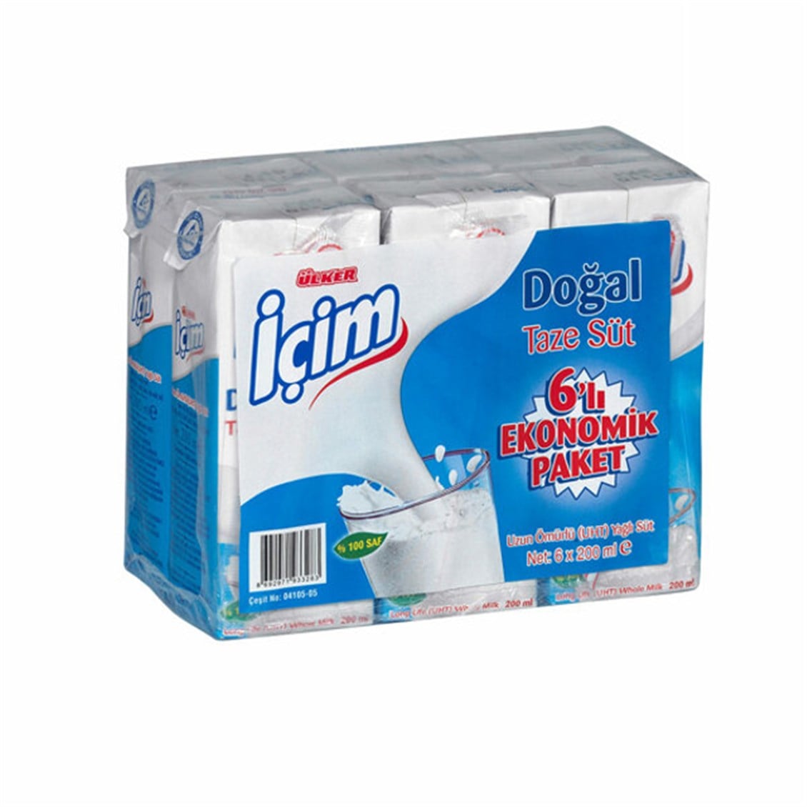 İçim Süt Sade 6*200Ml