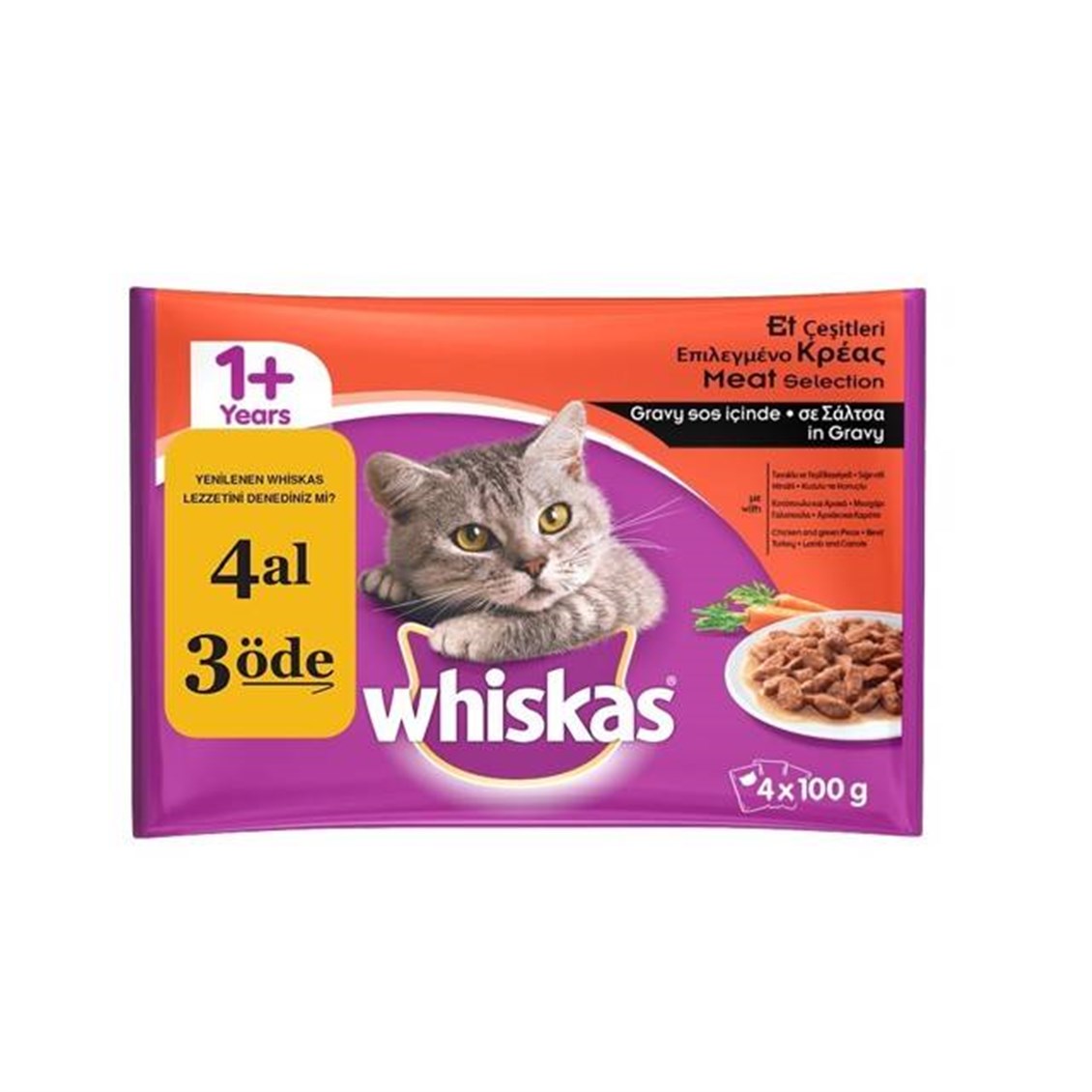 Whiskas Pouch Kümes Hayvanı Çeşitleri 4X100 gr