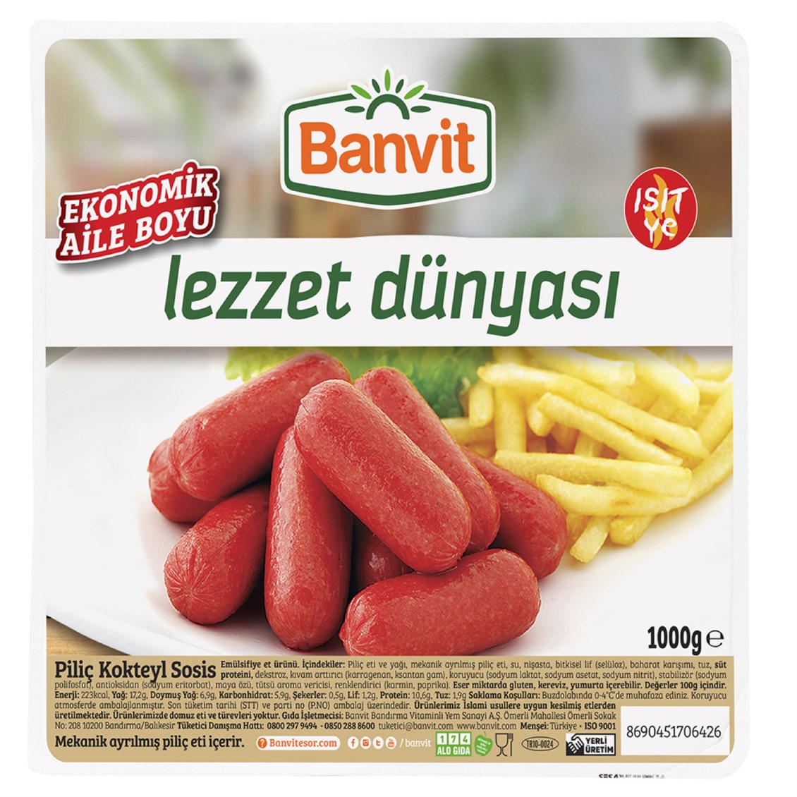 Banvit Sosis Piliç Kokteyl 1000 gr