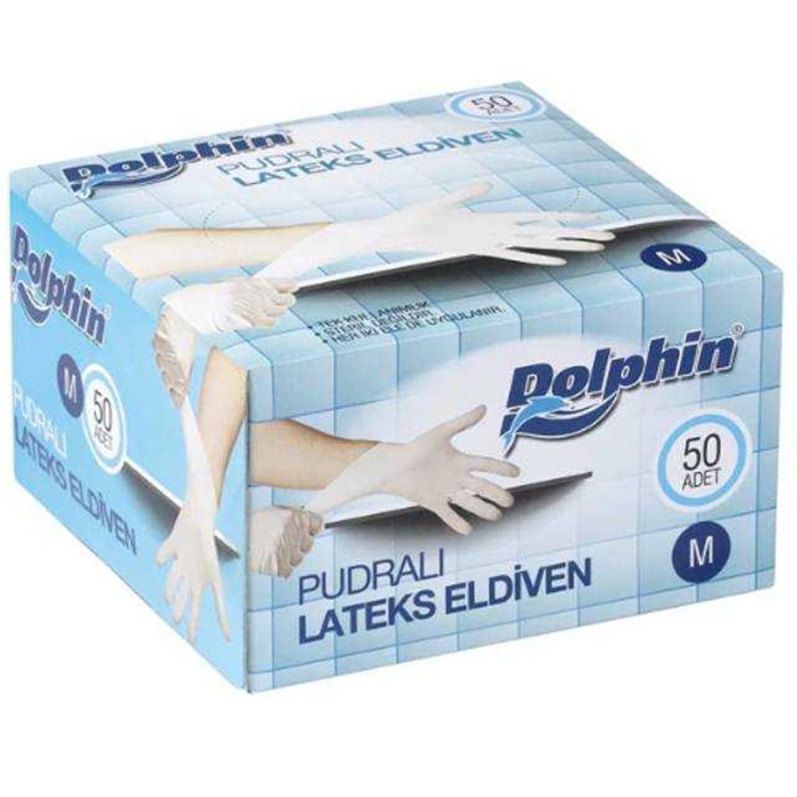 Dolphin Pudralı Lateks Eldiven 50'li