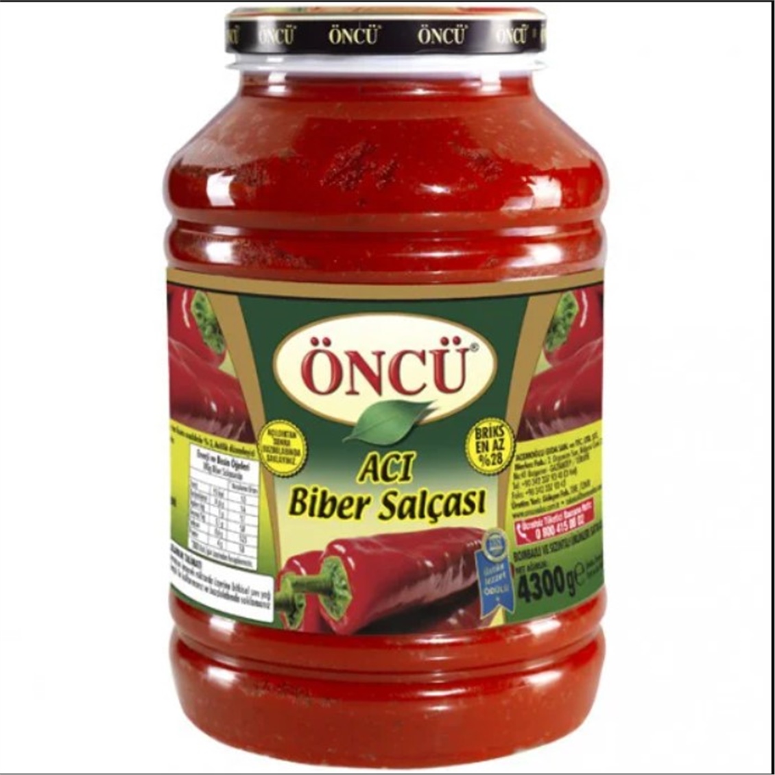 Oncu Bıber Salcası Acı 4300 Gr