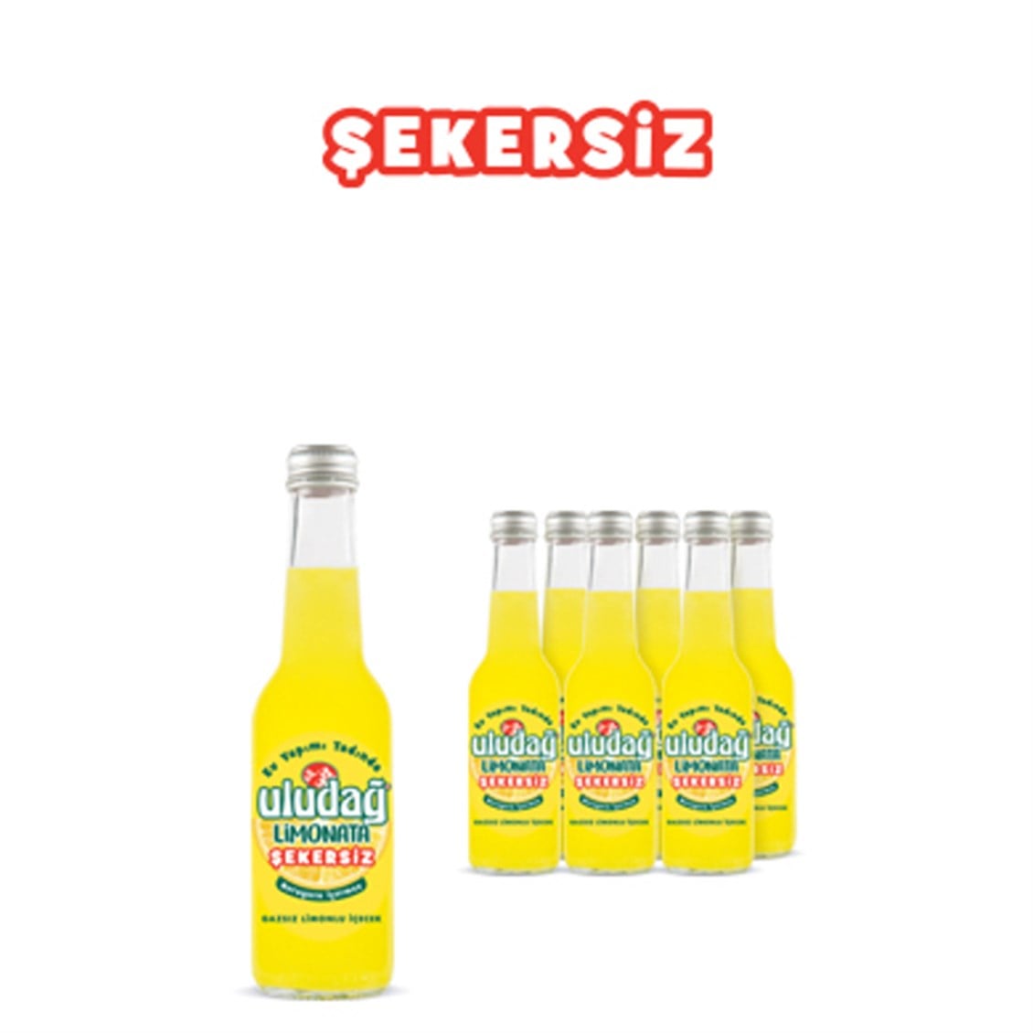 Uludağ Limonata Şekersiz Cam Şişe 6x250 ml