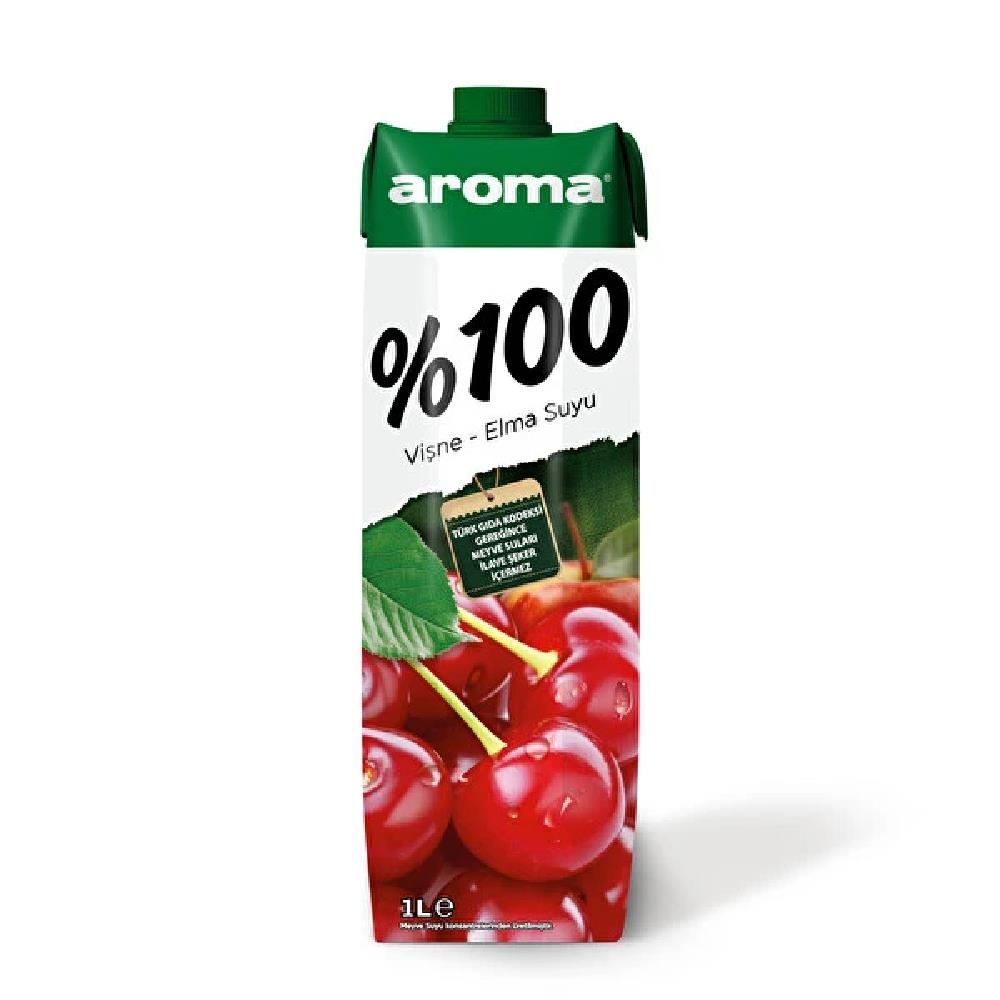Aroma %100 Vişne Elma Suyu 1 lt