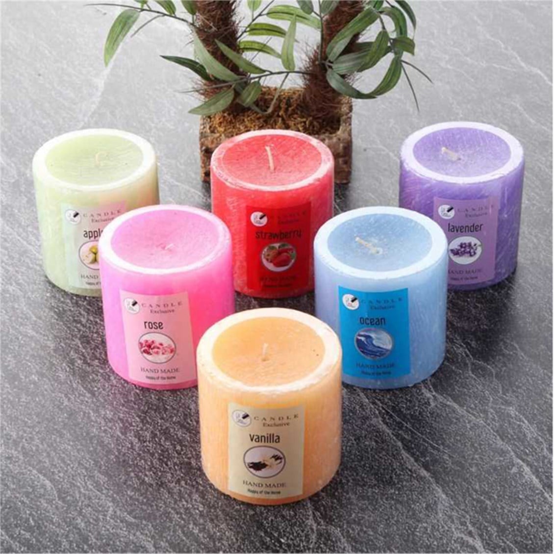 Kokulu Renkli Mini Kütük Mum