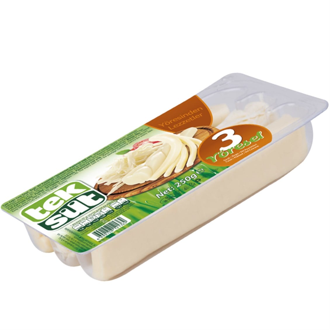 TekSüt 3'lü Yöresel Peynir 250Gr (Dil-Çeçil-Örgü)