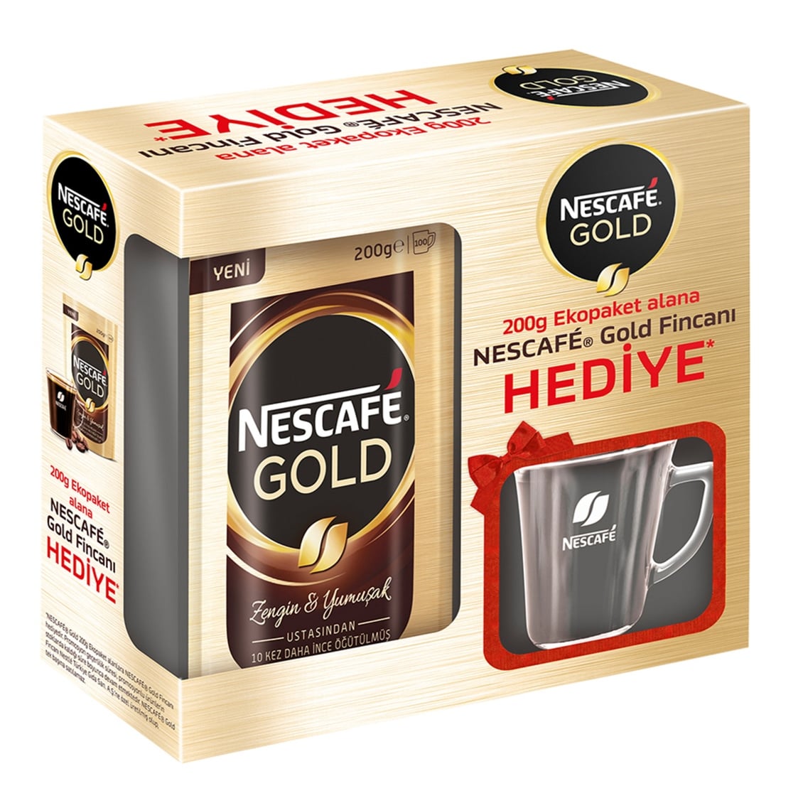  NESCAFE GOLD 200 GR + BARDAK HEDIYE 