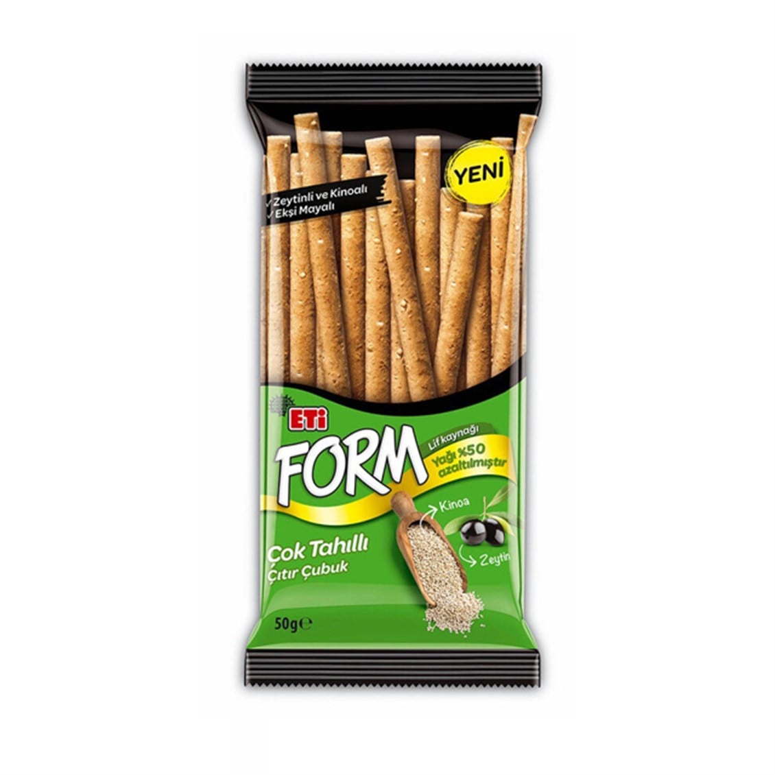 Eti Form Zeytinli Kinoalı Kekikli Çubuk Kraker 50 Gr
