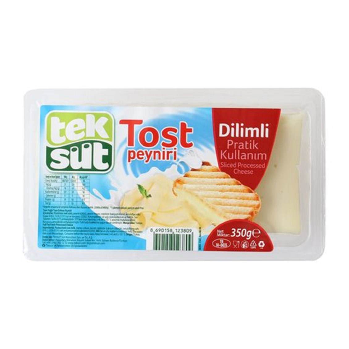 TekSüt Dilimli Tost Peyniri 350 Gr