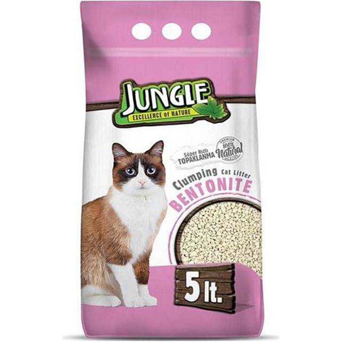 Jungle Bentonit Kedi Kumu Natural 5 Lt