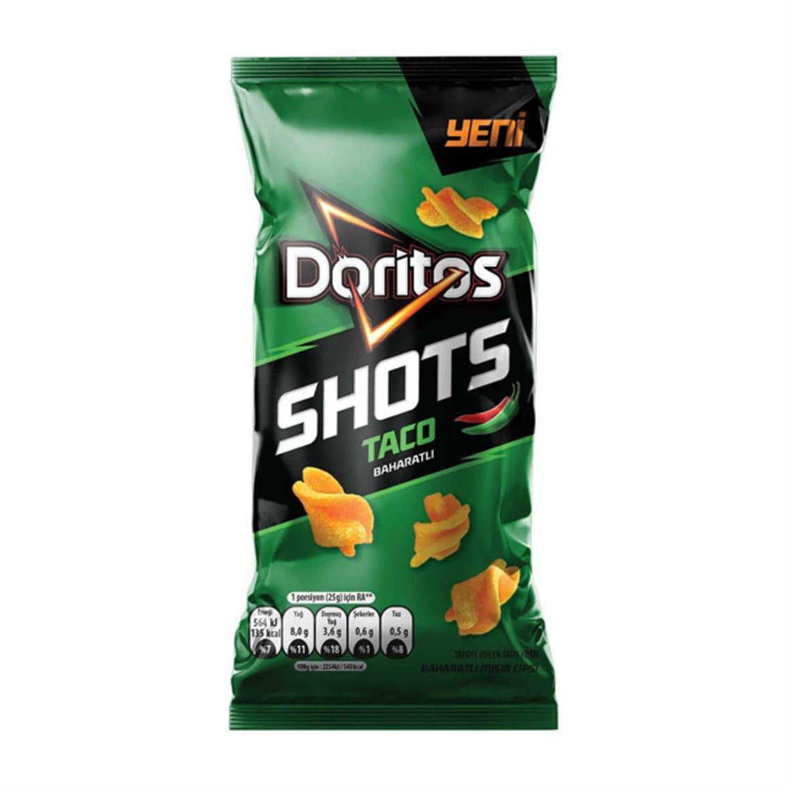 Doritos Shots Taco Baharatlı Mısır Cipsi Aile Boy 28 Gr