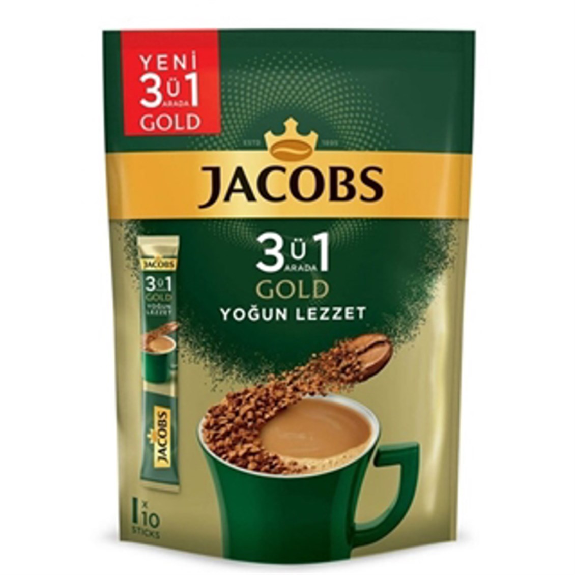 Jacobs 3'ü 1 Arada Gold Yoğun Lezzet 10'lu 180 Gr