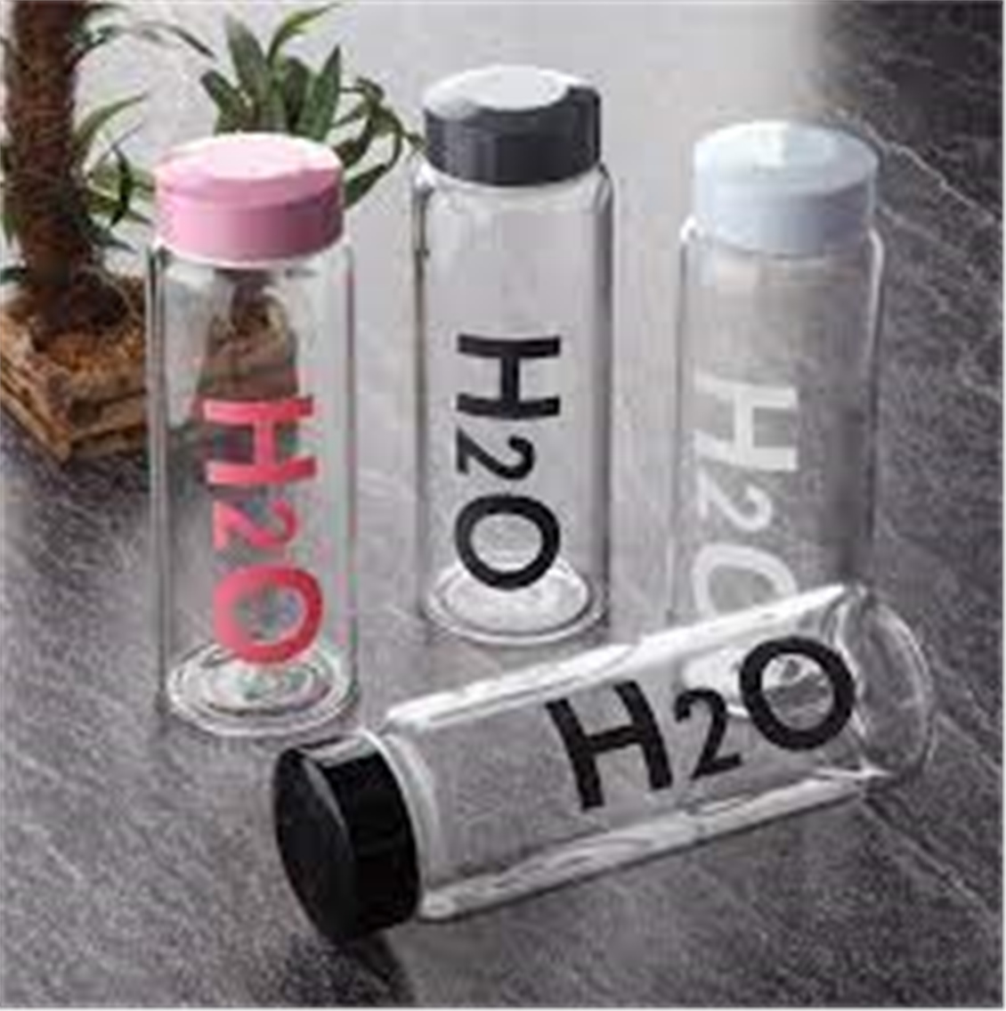 Tohana Metal Kapaklı Cam Matara H2O 400 ml