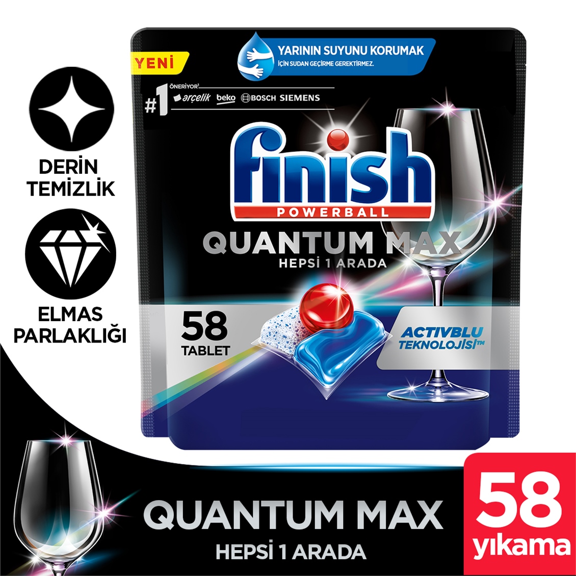 Finish Quantum Max 58 Kapsül Bulaşık Makinesi Deterjanı