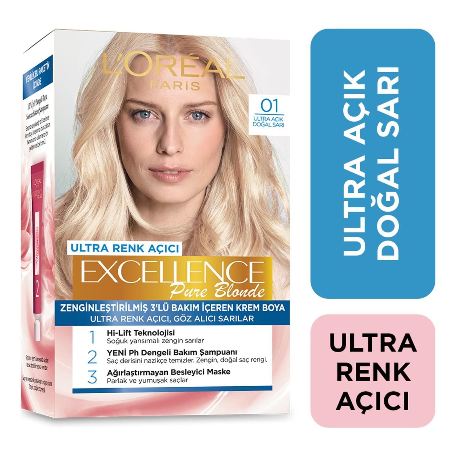 L'Oreal Paris Excellence Creme Saç Boyası - 01 Ultra Açık Doğal Sarı
