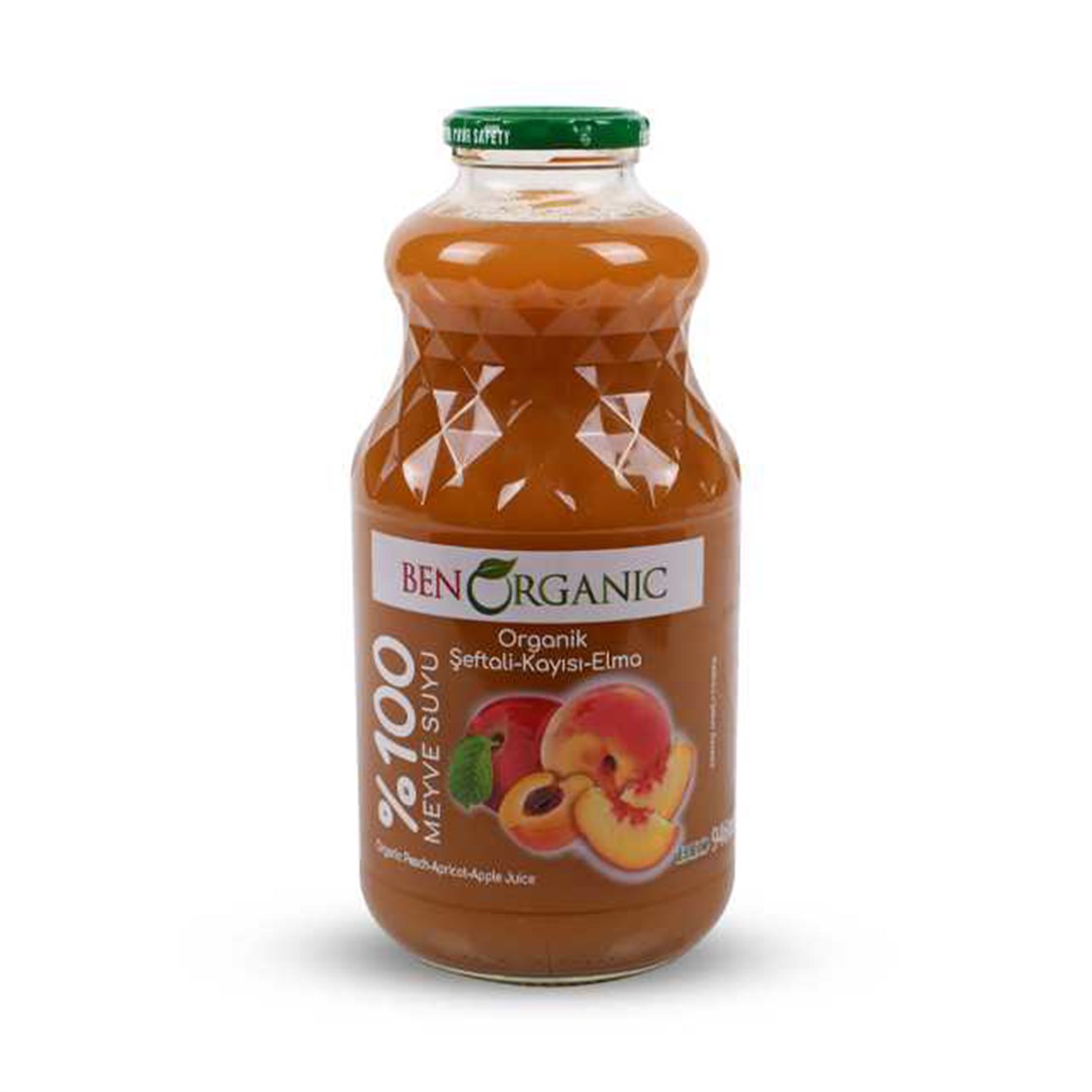 BenOrganic Şeftali-Kayısı-Elma Suyu 946 ml