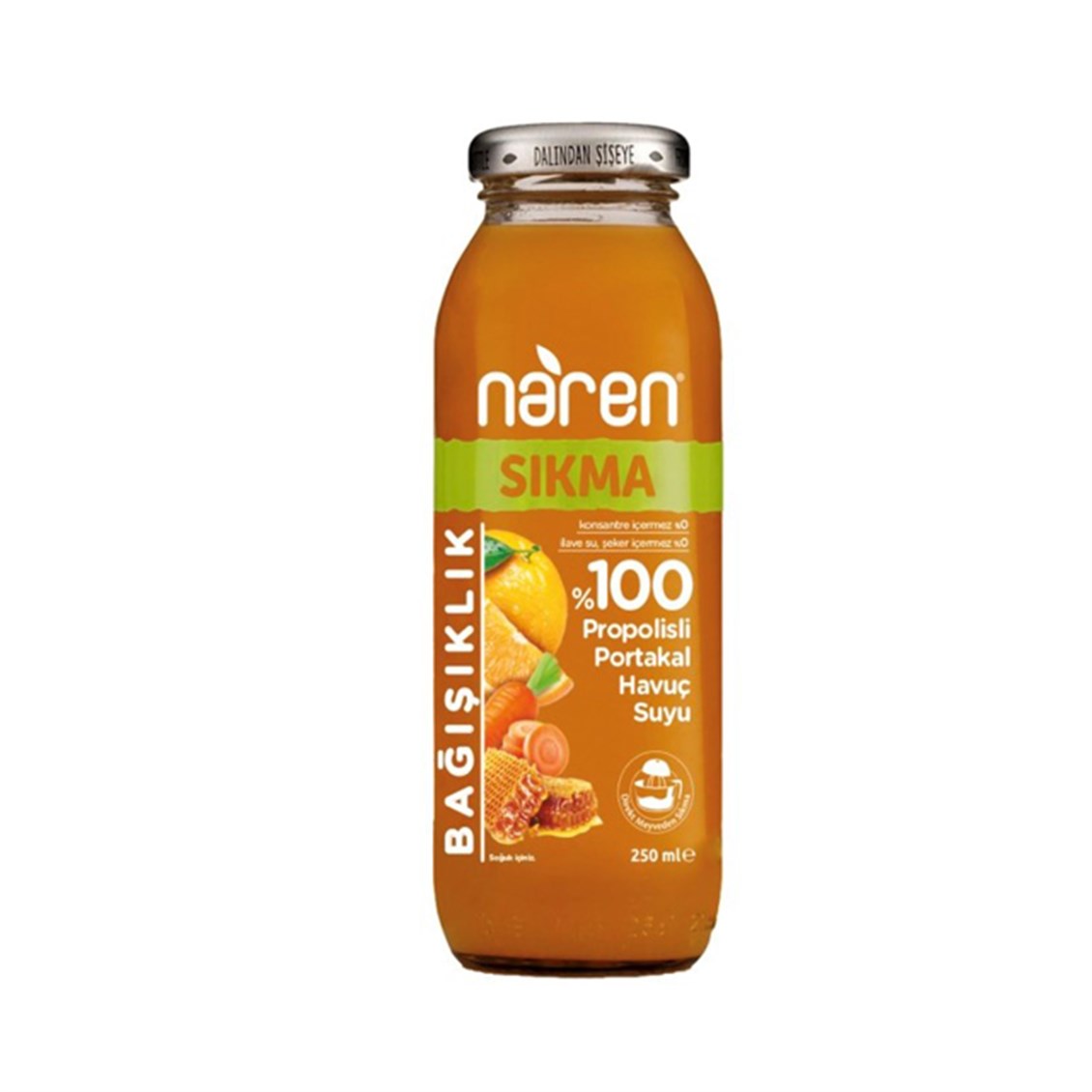 Naren %100 Sıkma Propolıslı Portakal - Havuç 250 ml