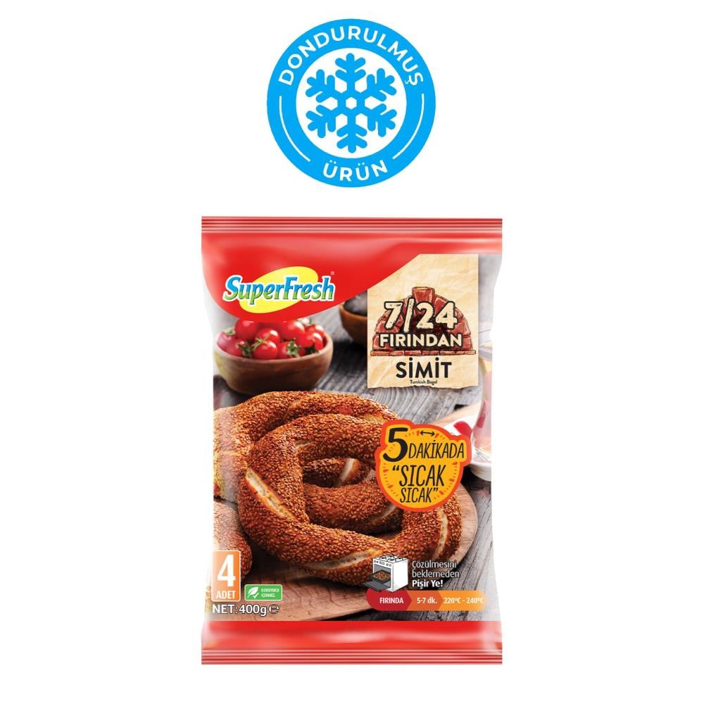 Superfresh 7/24 Fırından Simit 4'lü 400 gr
