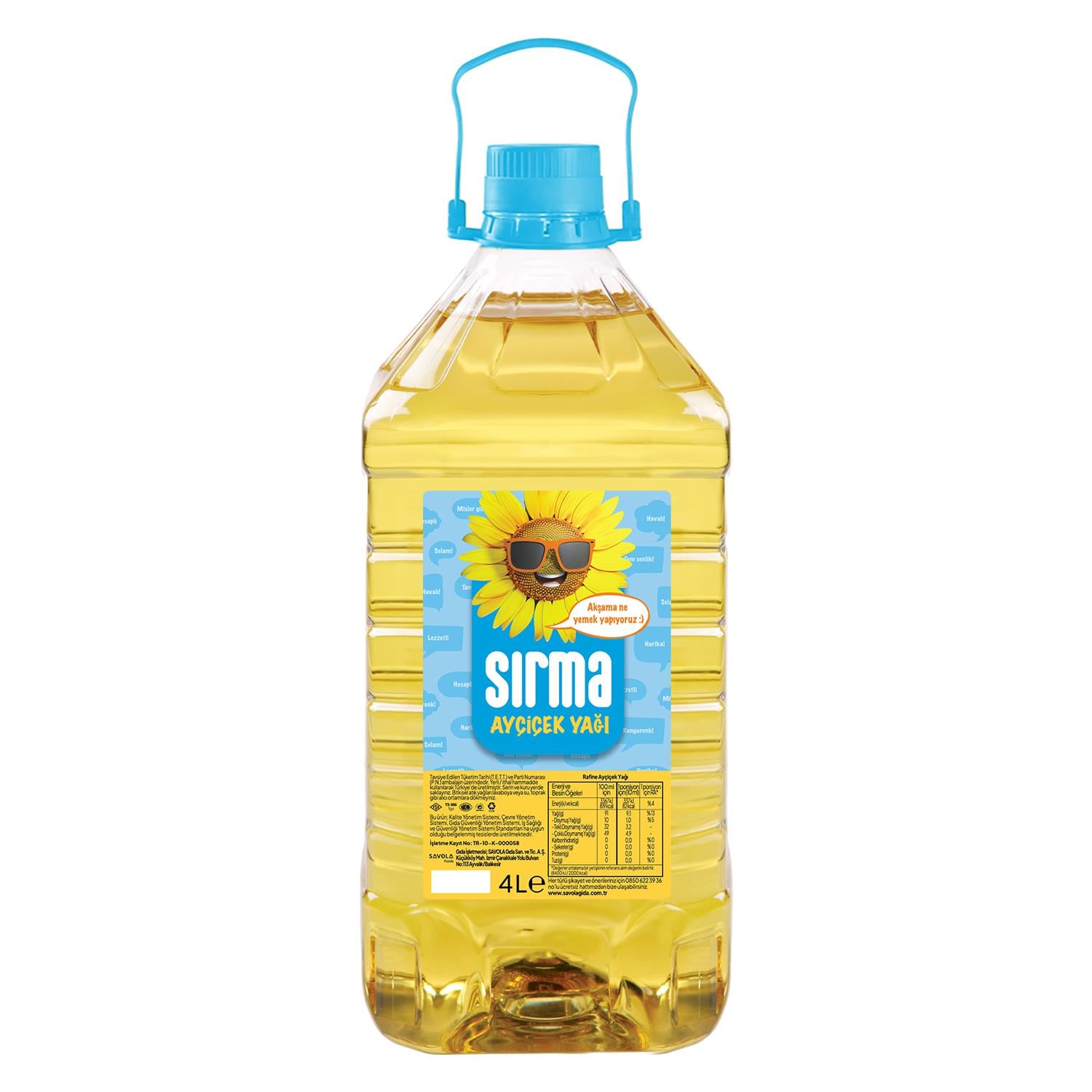 Sırma Ayçiçek Yağı 4Lt