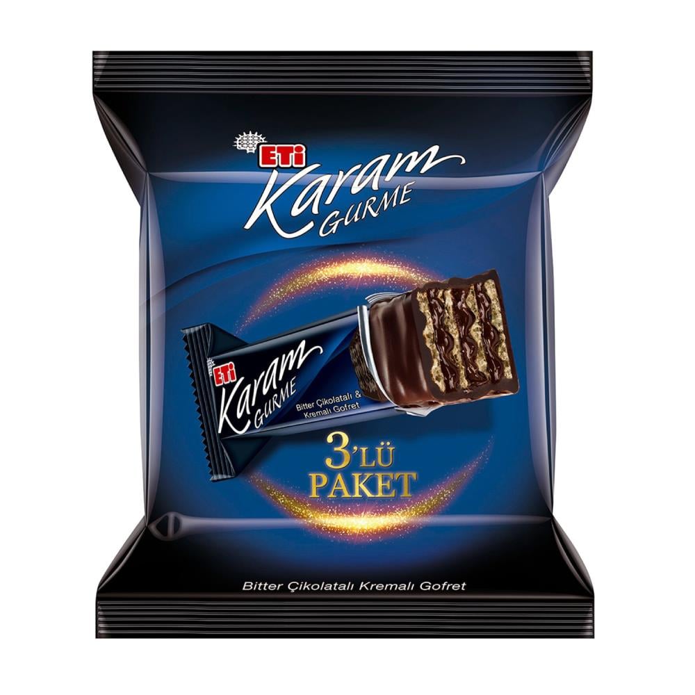 Eti Karam Gurme Bitter Çikolatalı Gofret 3'lü 150 gr