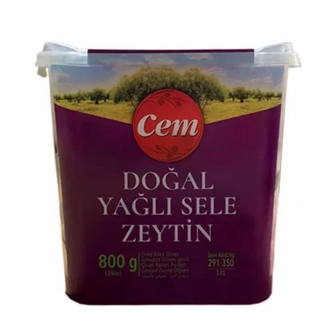 Cem Doğal Yağlı Sele Zeytin 800 Gr (291-350)