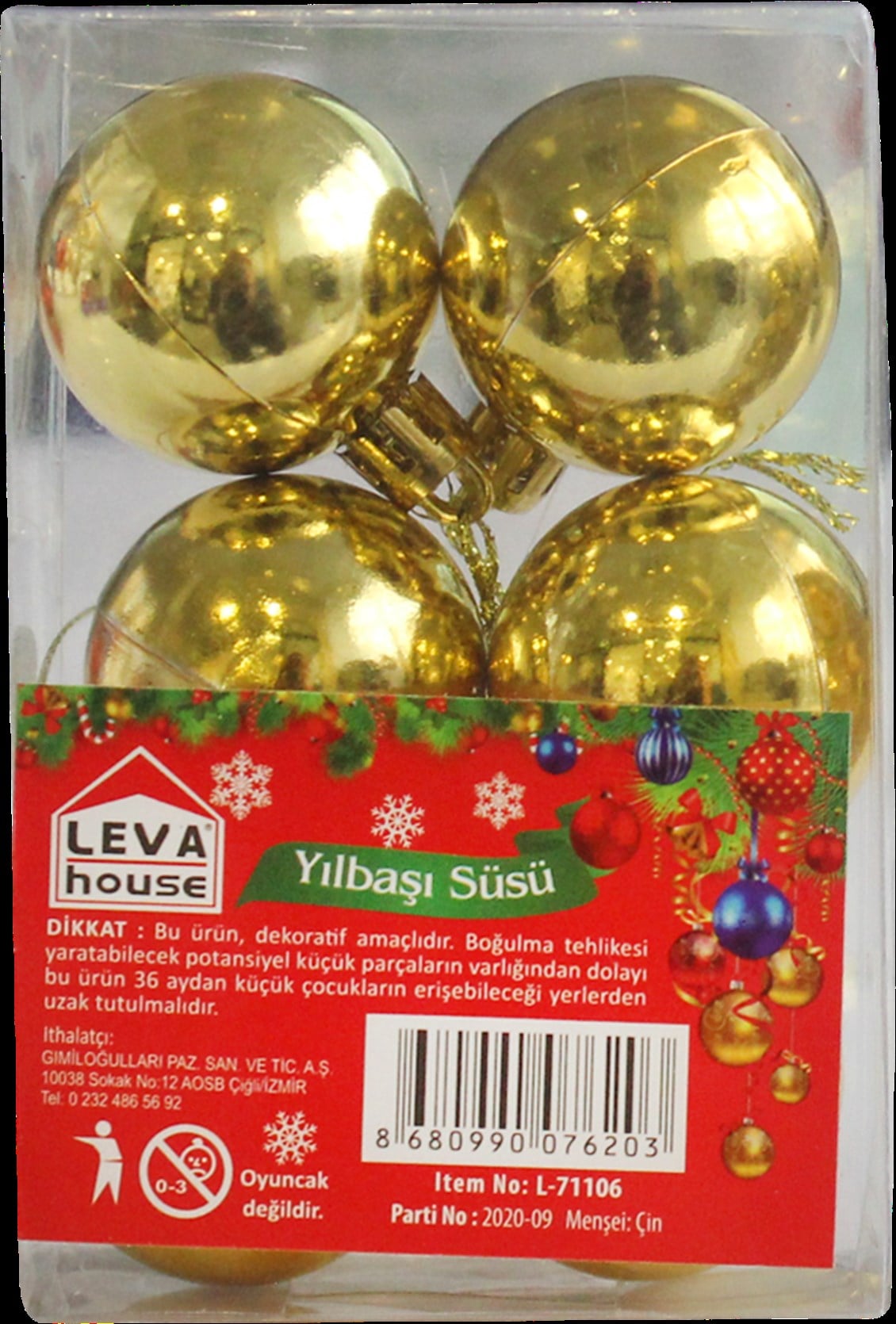 Leva Yılbaşı Topu 4Cm 6Lı