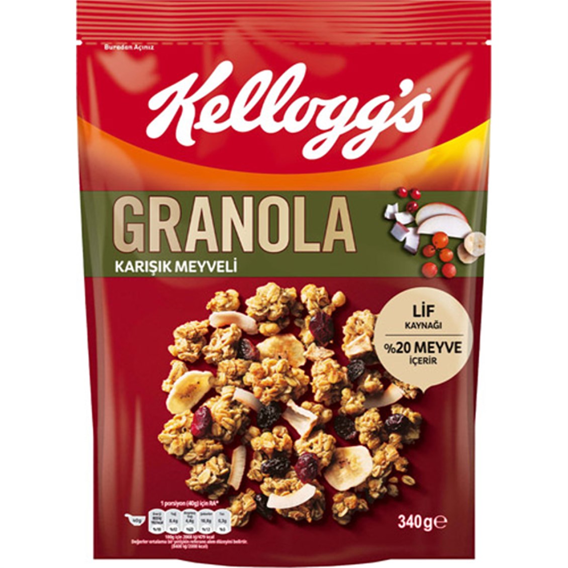 Kellogs Gronala Karışık Meyveli 340 gr