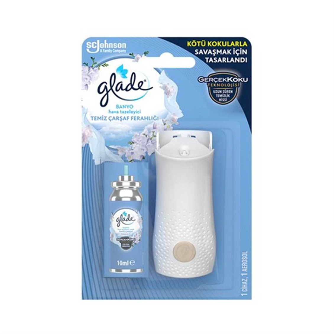 Glade Banyo Cihaz +Yedek Temiz Çarşaf Ferahlığı 10 ml