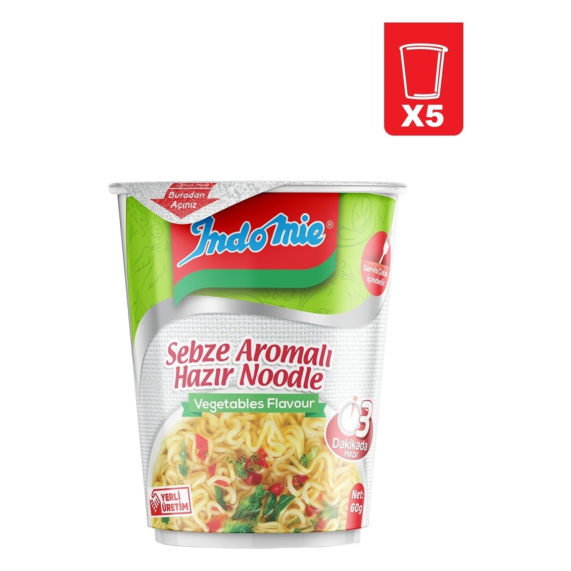 Etc.Indomıe Bardak Sebzeli Noodle 60grx5