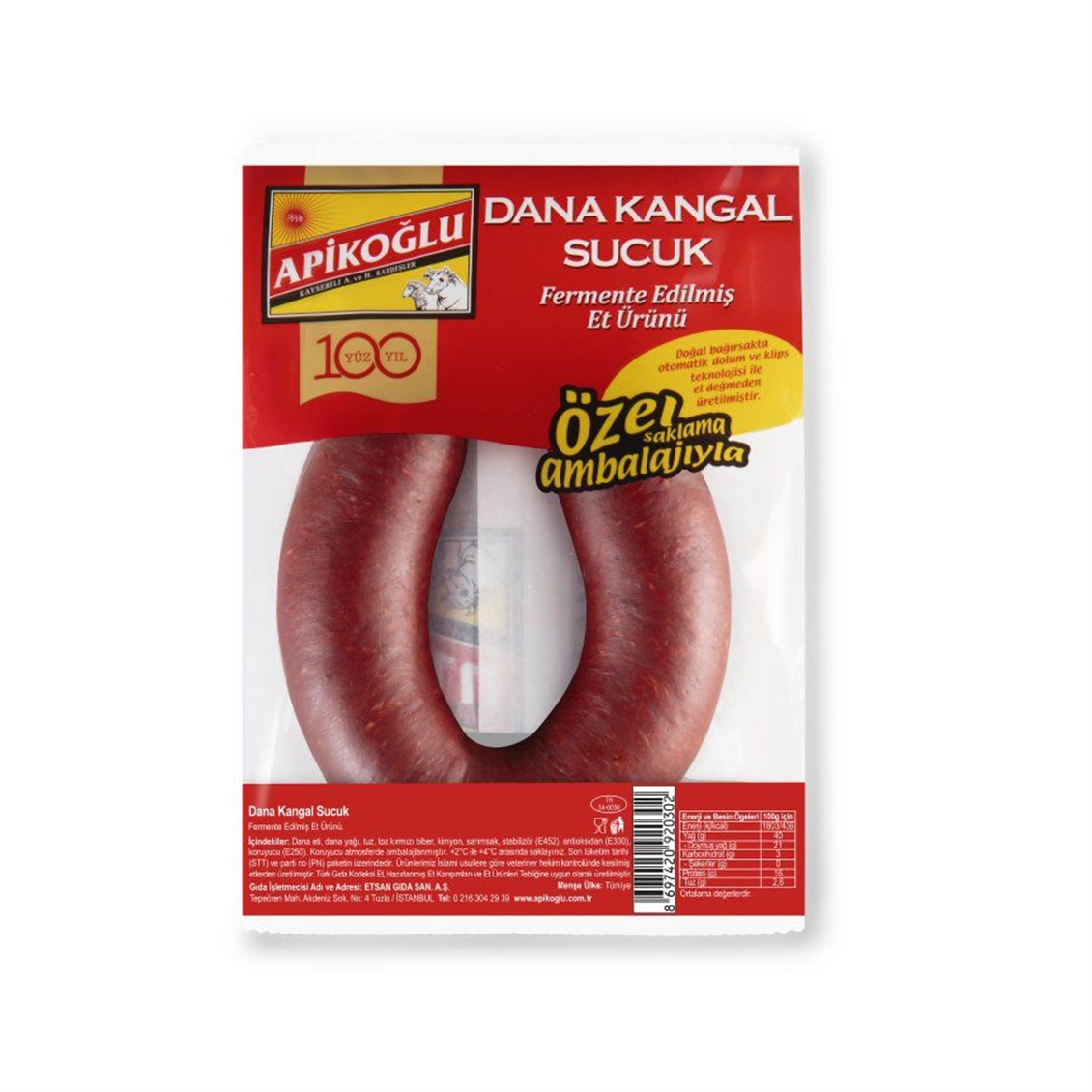Apikoğlu Dana Kangal Sucuk Kg (Pkt)