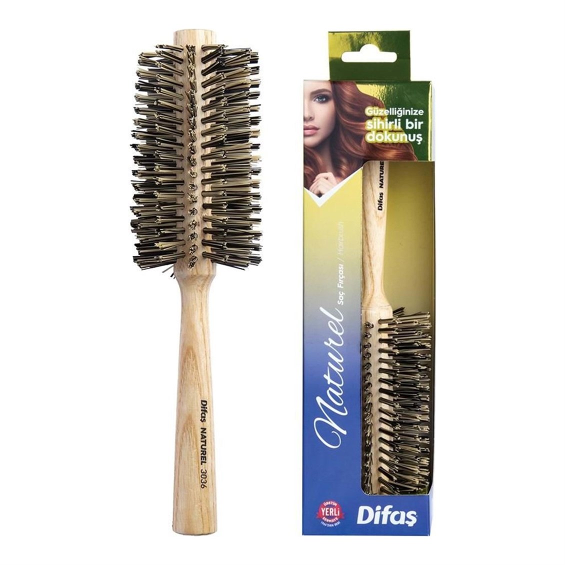 Difaş Saç Fırçası Natural 3036