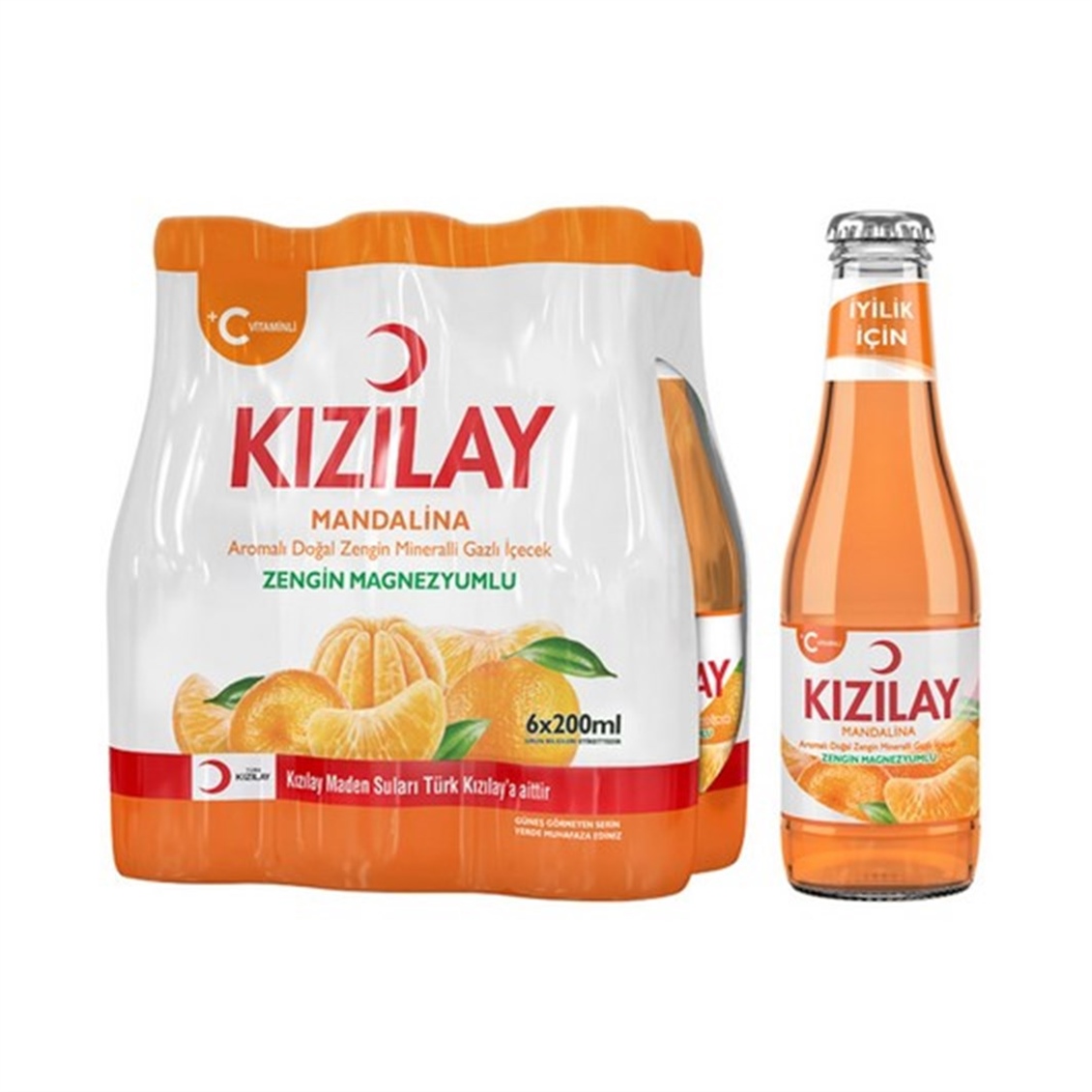 Kızılay Soda Mandalina 200 Ml 6'lı