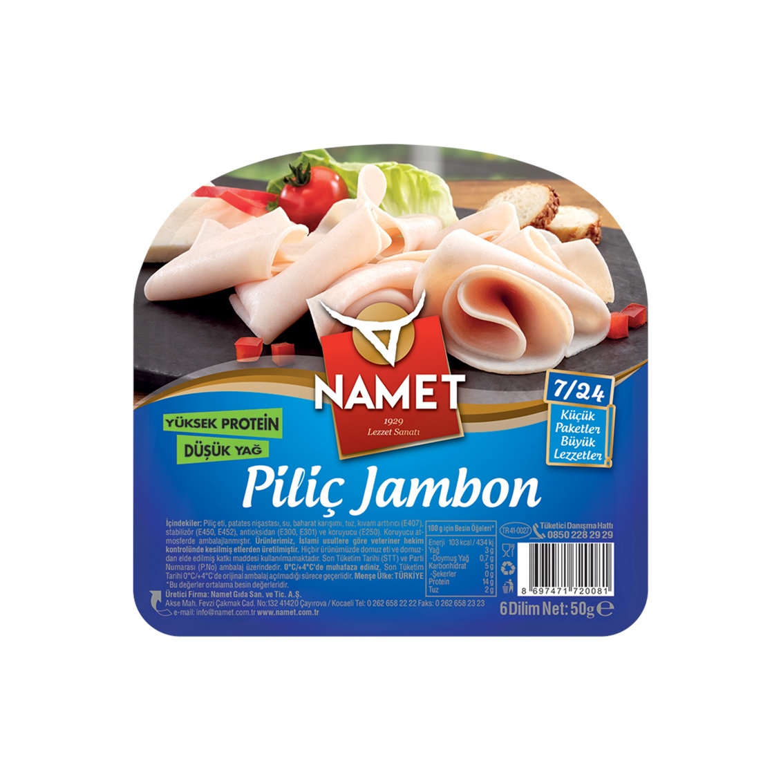Namet 7/24 Piliç Jambon 50 Gr