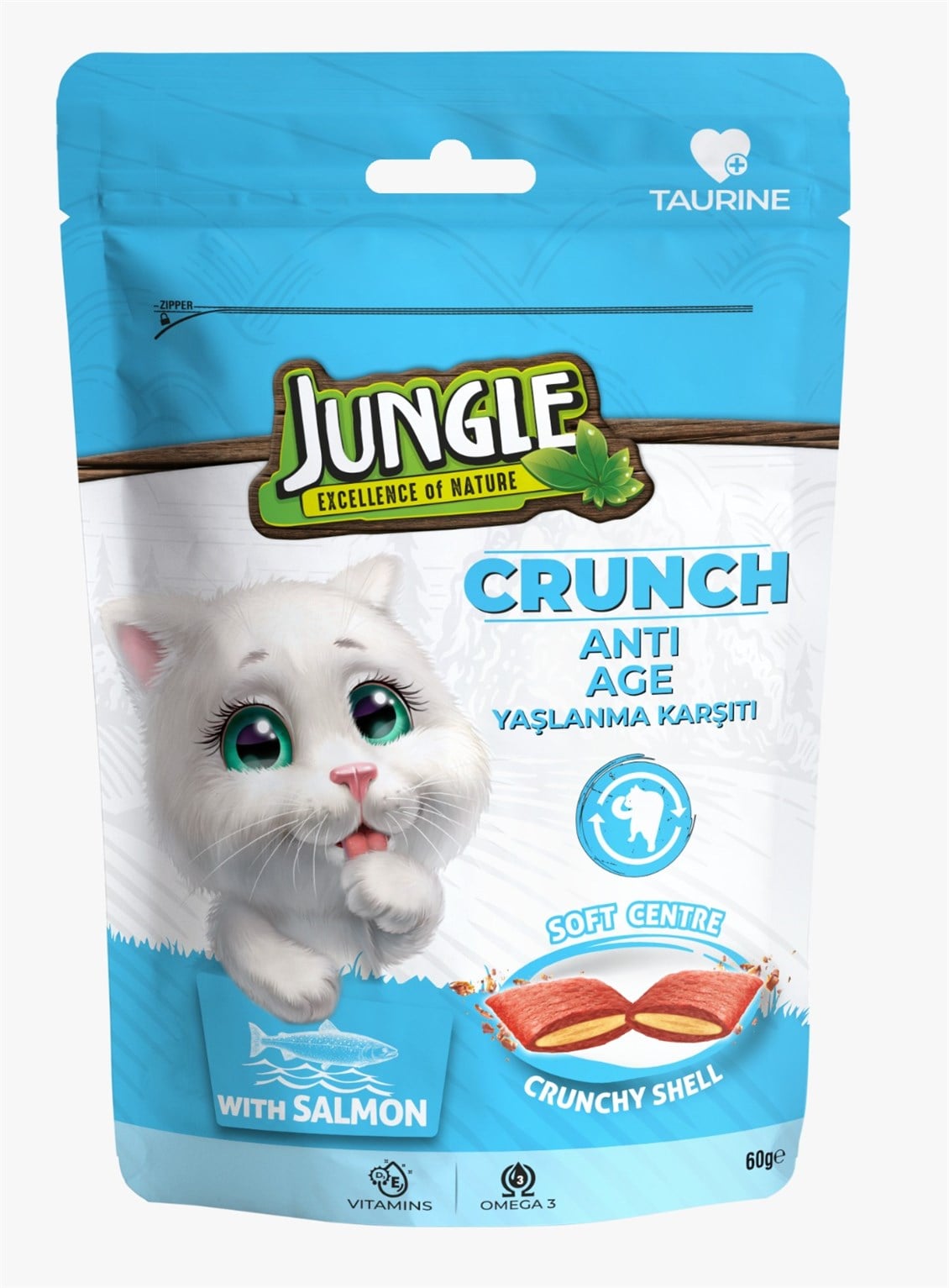 Jungle Crunch Kedı Ödül Maması Yaşlanma Karşıtı 60g