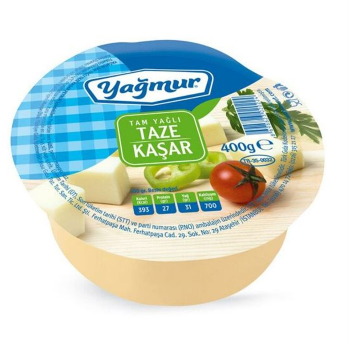 Yağmur Tam Yağlı Taze Kaşar 400 gr