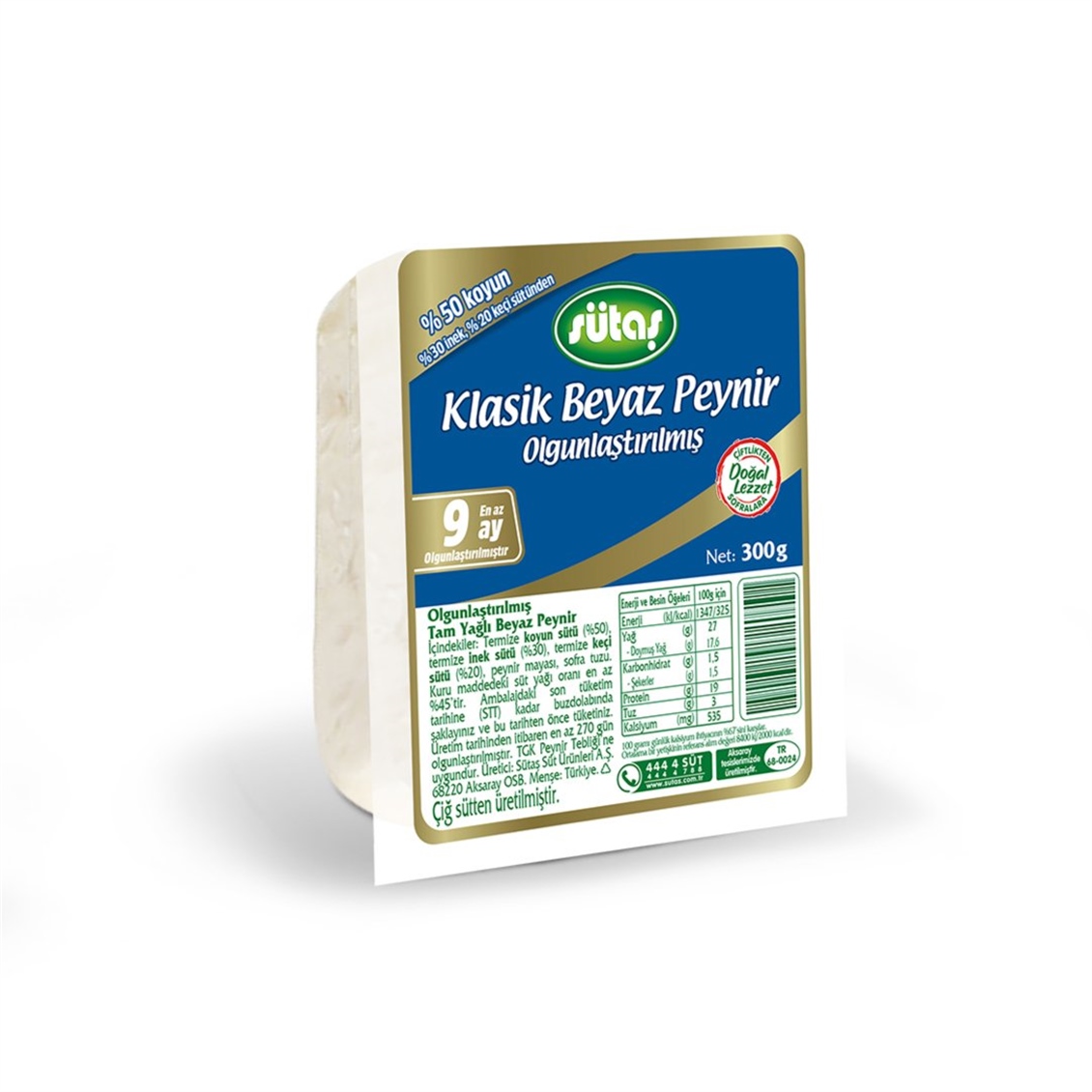 Sütaş Beyaz Koyun İnek Keçi Beyaz Peyniri 300 Gr
