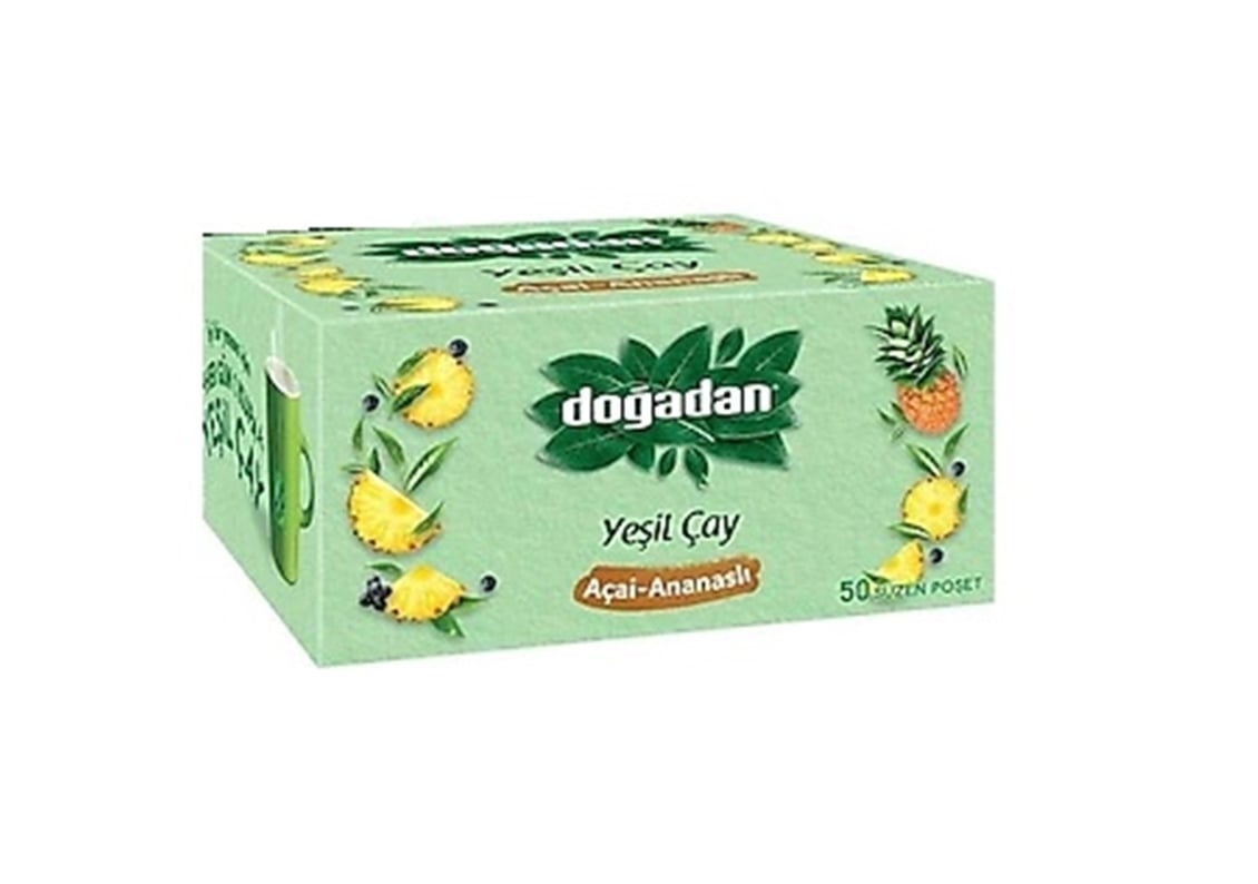 Doğadan Yeşilçay Açai Ananas Bardak Poşet Çay 50'li