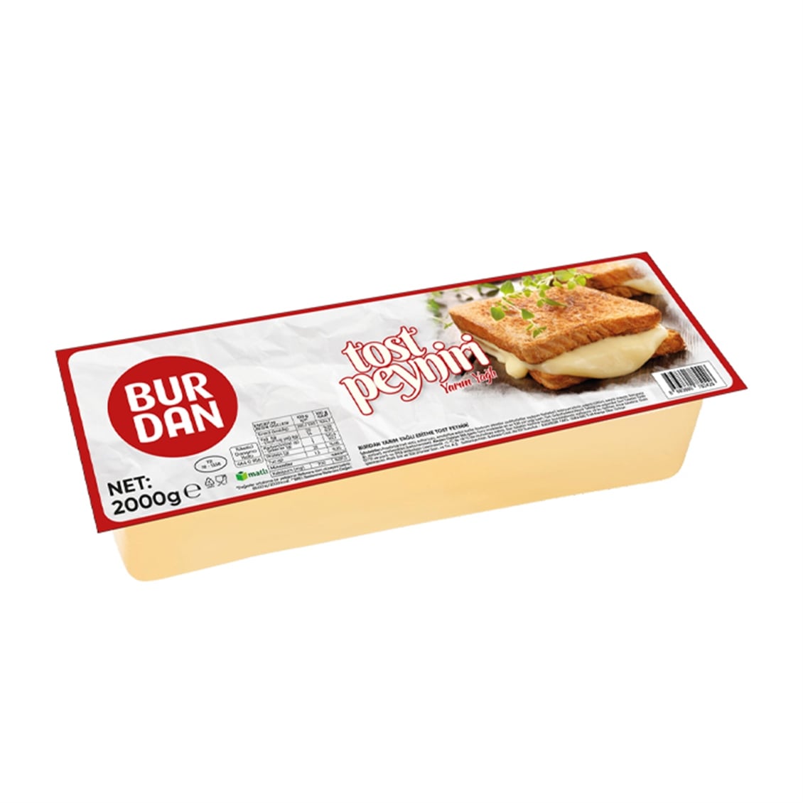 Burdan Kaşar Tost Peyniri  Kg