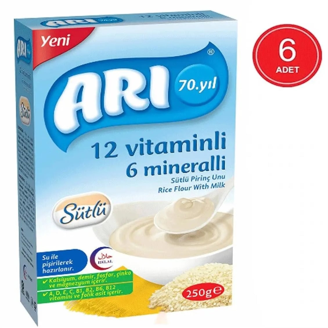 Arı Mama Sütlü Pirinç Unu 250 Gr 6'lı