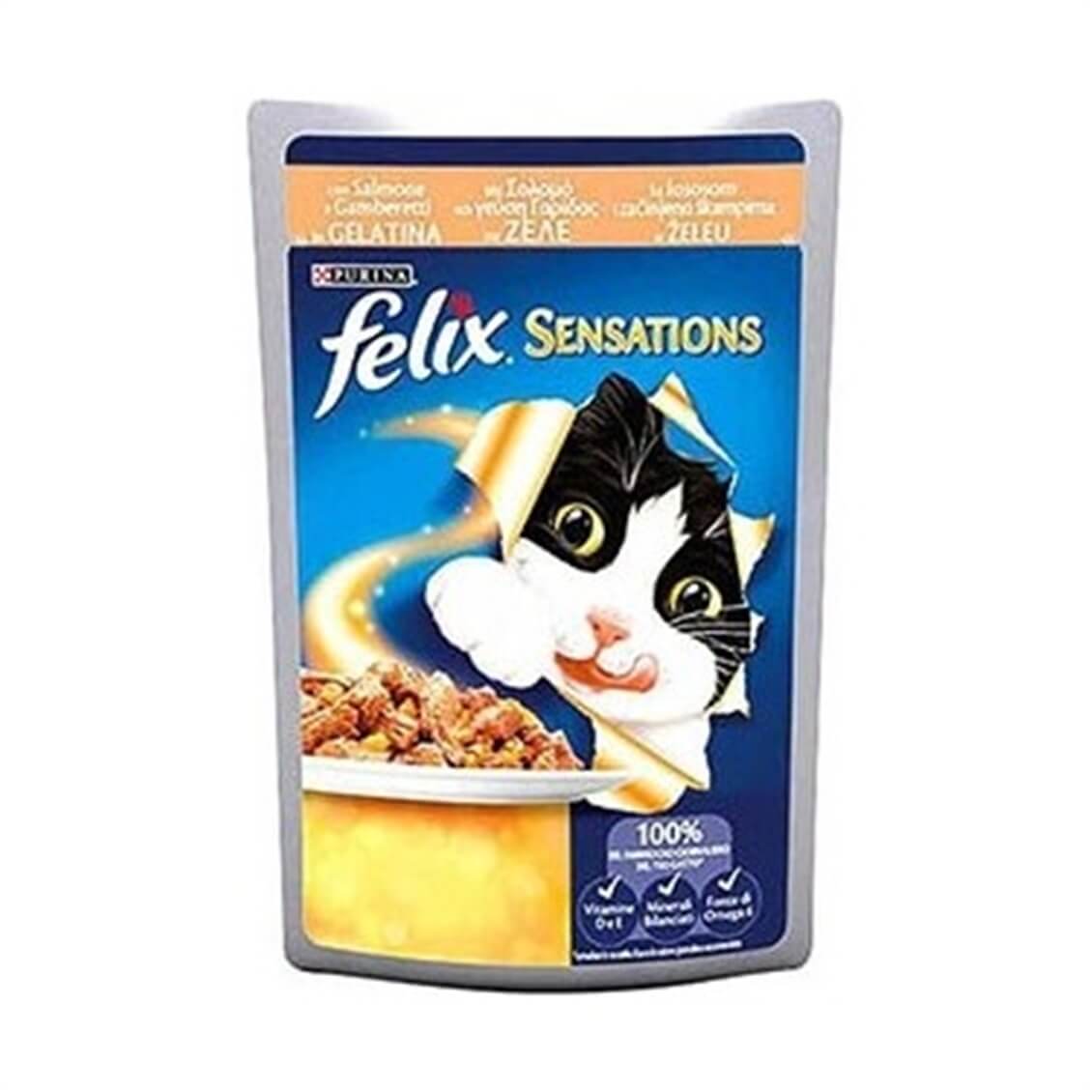 Felix Sensation Somon & Karidesli Kedi Yaş Mama 85 gr