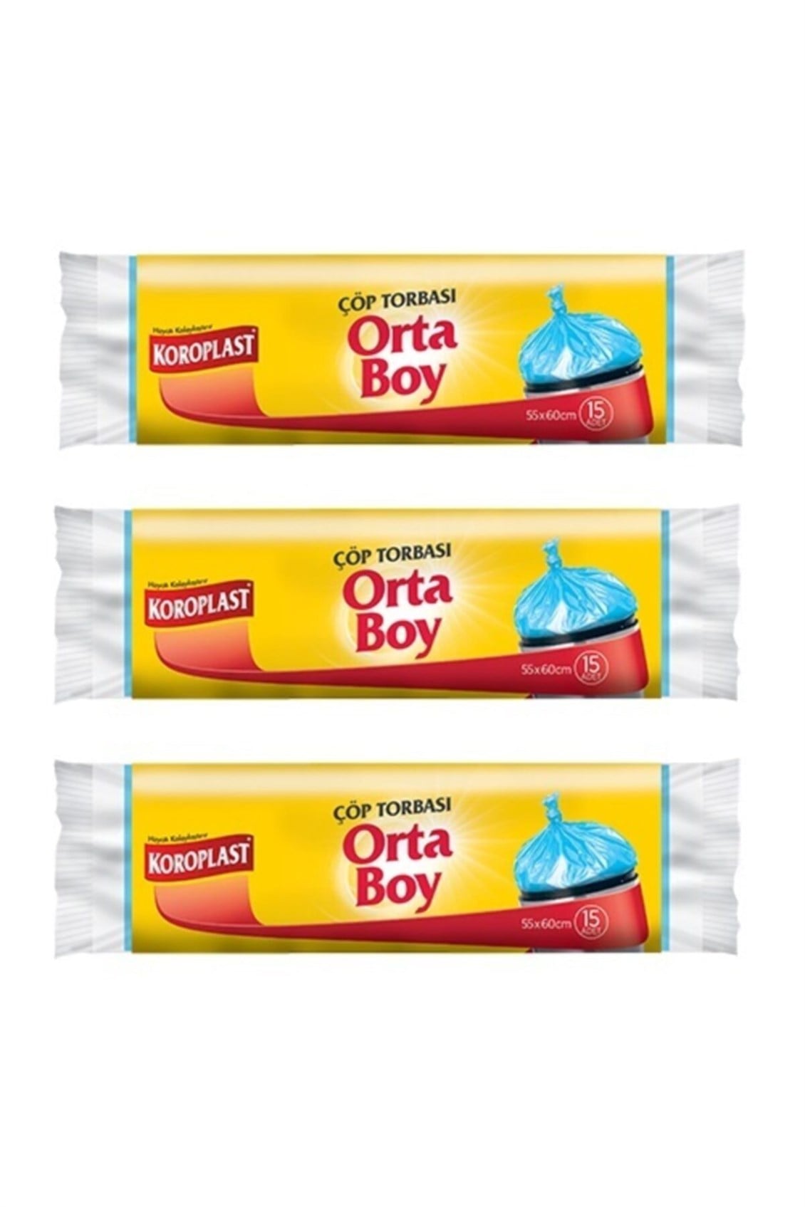 Etc.Koroplast Çöp Torbası Orta Boy 15'li 3 Paket